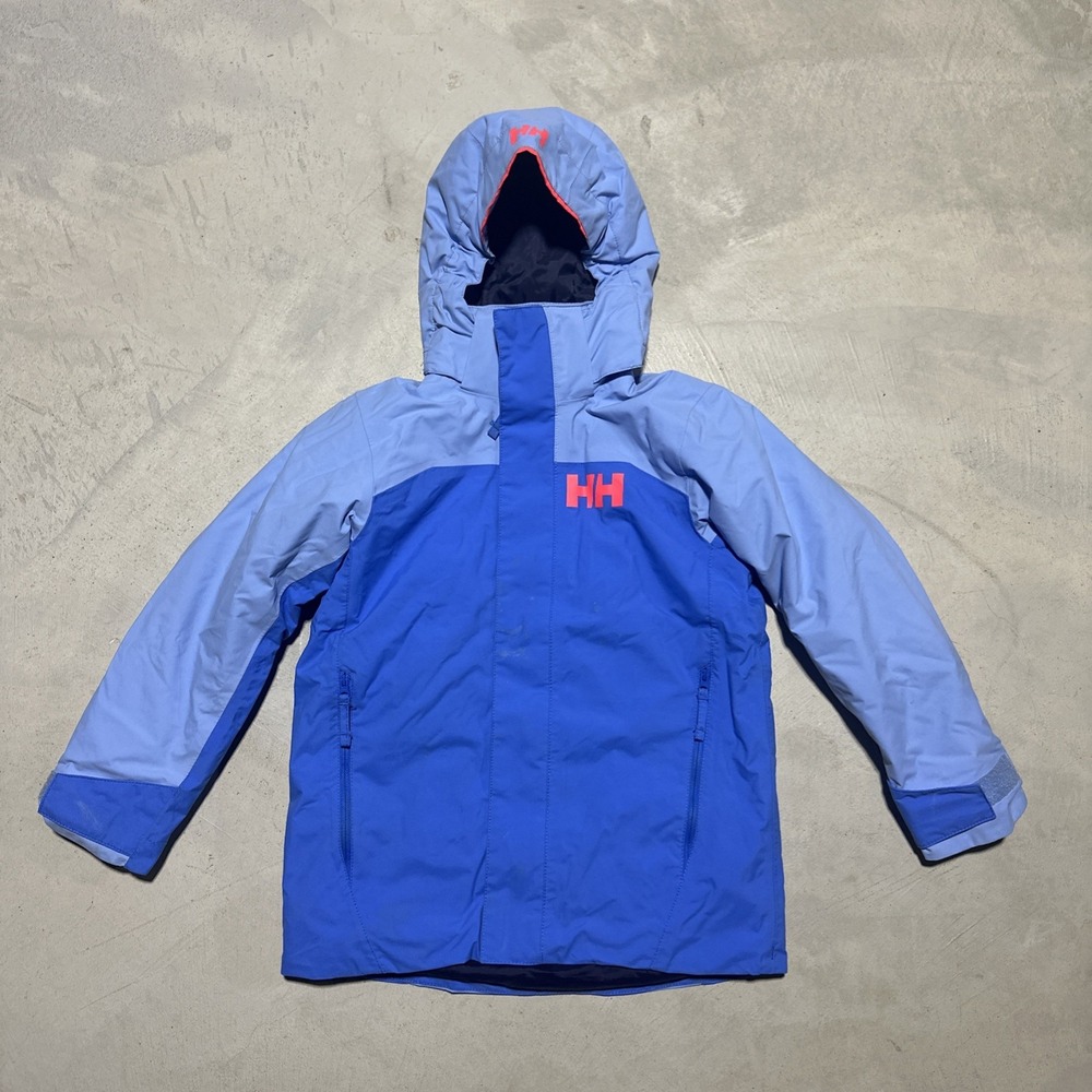 Kid's 128/8 Helly Hansen Jacket Coat Ski Snowboard Youth Color Block Blue